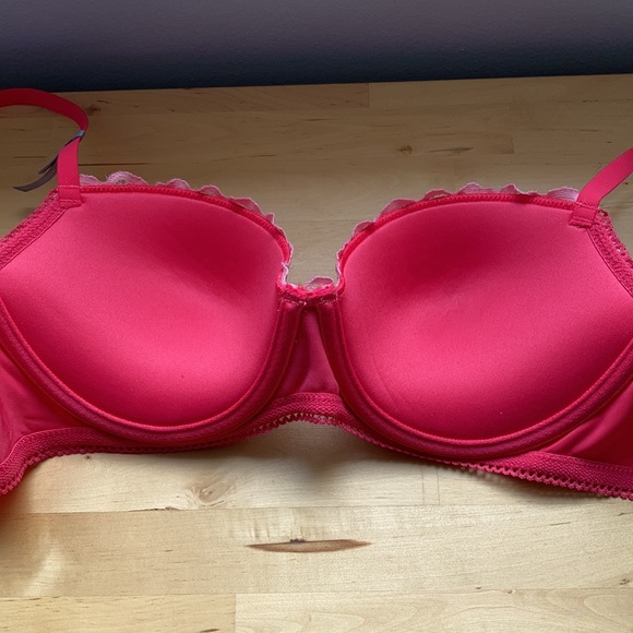 NWT Pink aerie satin & lace push up bra - 32D - Picture 11 of 14